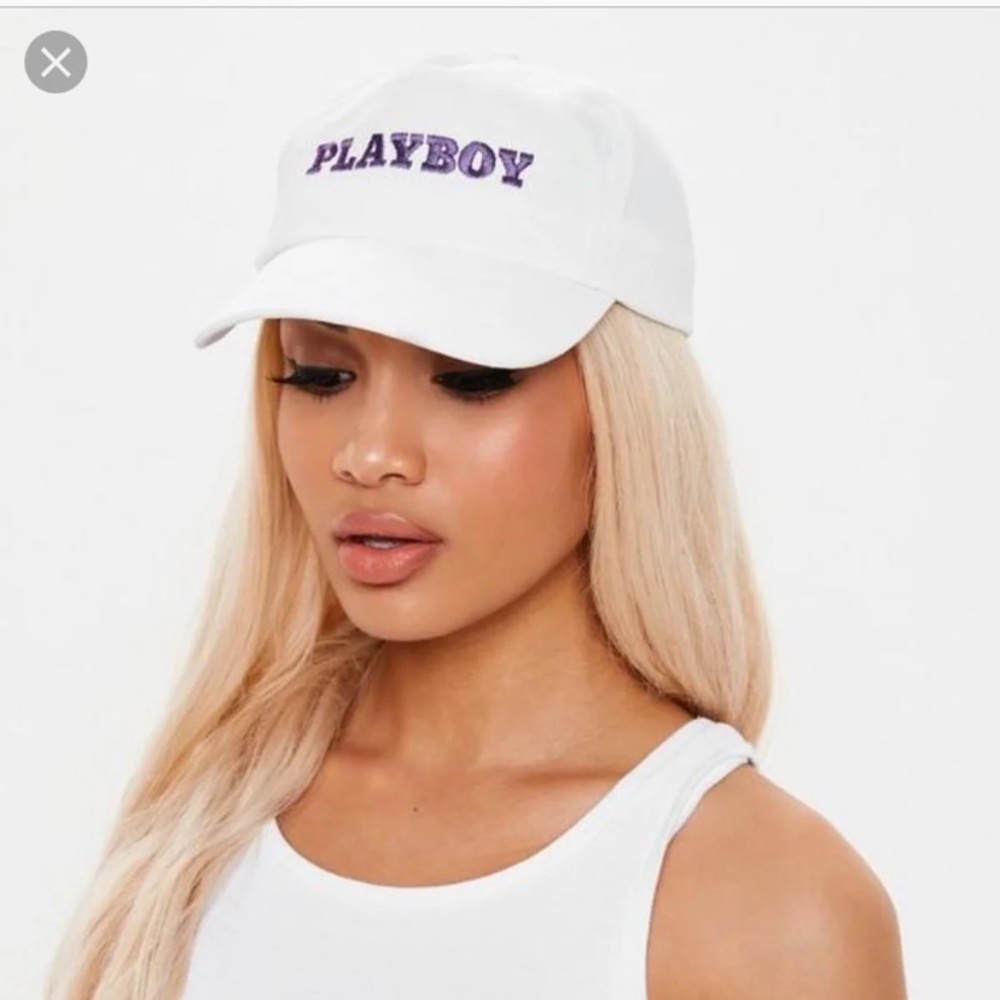 White playboy cap